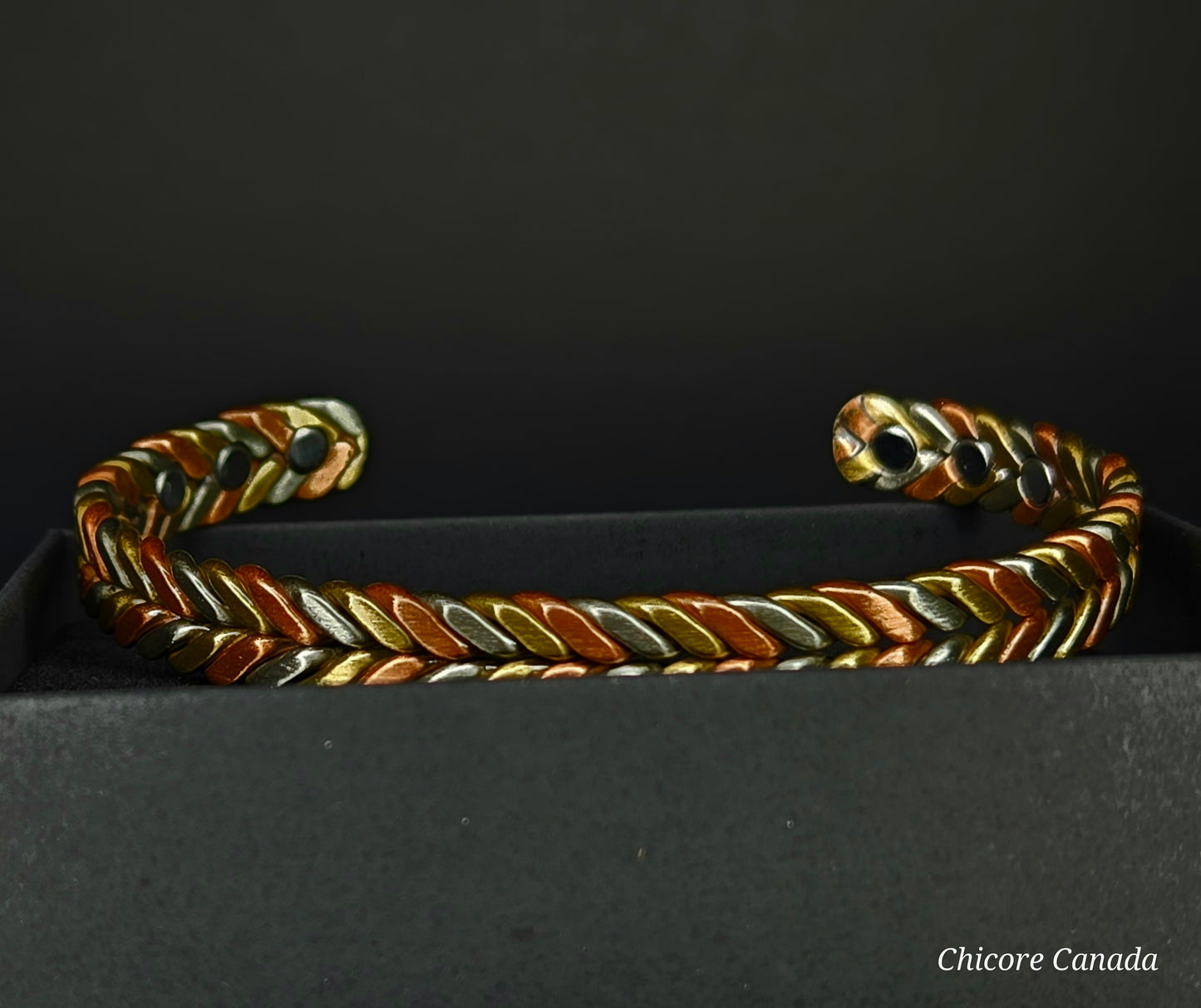 Three Color Copper Adjustable Magnetic Bracelet
