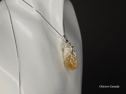 Brazilian Citrine Pendant – Sterling Elegance