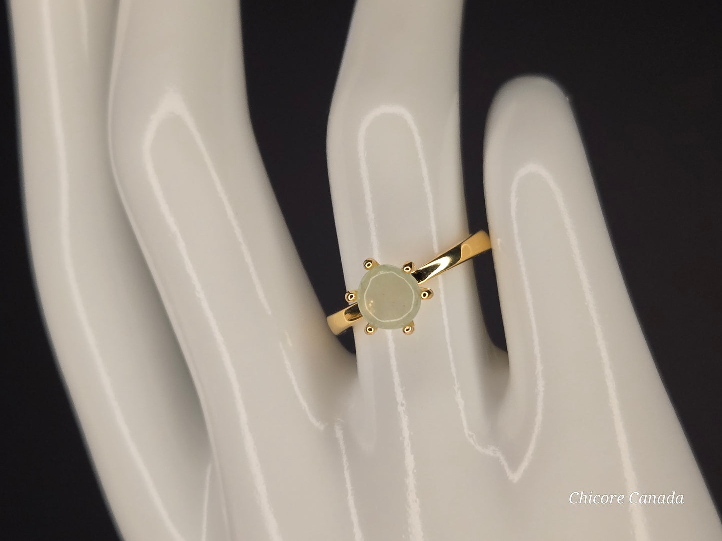 Dainty Adjustable 925 Sterling Silver Jade Ring – Elegance, Harmony & Good Fortune