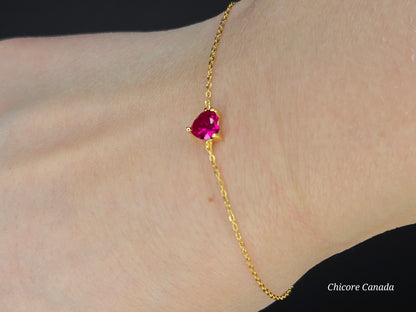Elegant 925 Sterling Silver Adjustable Bracelet with Cubic Zirconia Heart