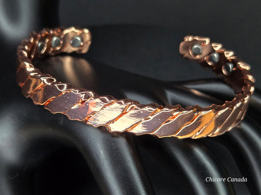 Elegant Twisted Solid Copper Magnetic Healing Bracelet – Handcrafted Wellness Jewelry