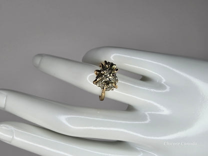 Adjustable Handmade Raw Pyrite Ring
