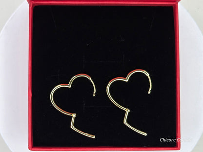 Sterling Silver Heart-Shaped Hoop Earrings – Elegant & Timeless