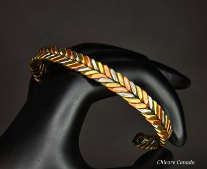 Three Color Copper Adjustable Magnetic Bracelet