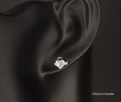 Asymmetric Evil & Angel Stud Earrings in 925 Sterling Silver – Bold Luxury Redefined