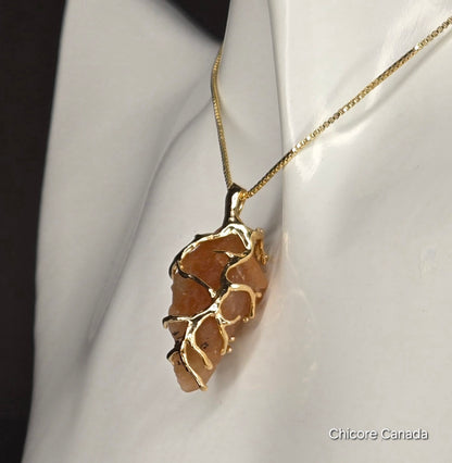 Radiant Glow: Handmade Sunstone Pendant