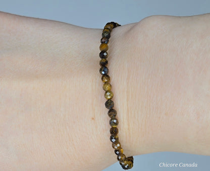 Dainty Faceted Tiger’s Eye Bracelet – Strength in Elegance
