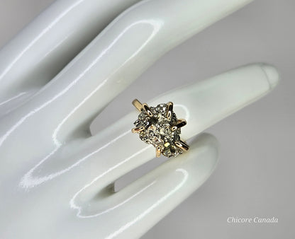 Adjustable Handmade Raw Pyrite Ring