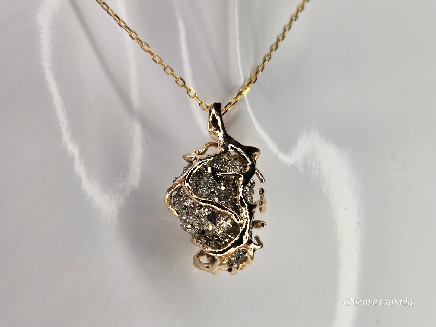Abundance & Strength: Raw Pyrite and Sterling Silver Necklace