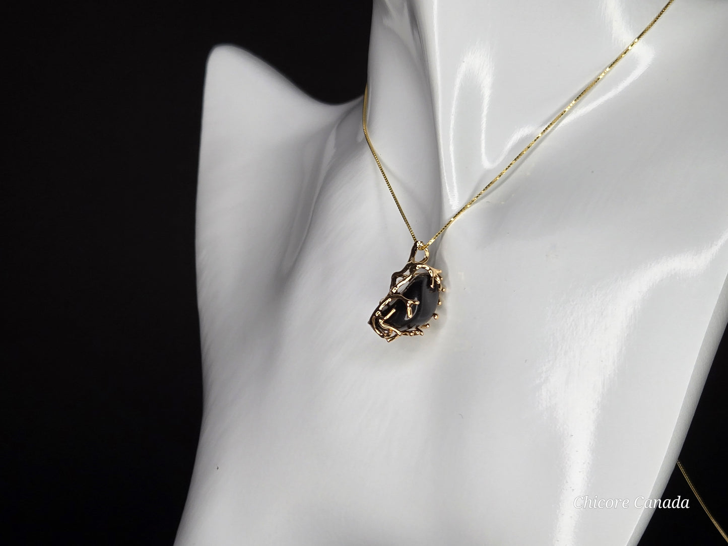 Handcrafted Black Obsidian Power Pendant – 925 Sterling Silver Adjustable Necklace