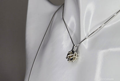 Collier pendentif en pyrite brute fait main avec chaîne réglable