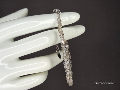 Adjustable Delicate Herkimer Diamonds Raw Bracelet