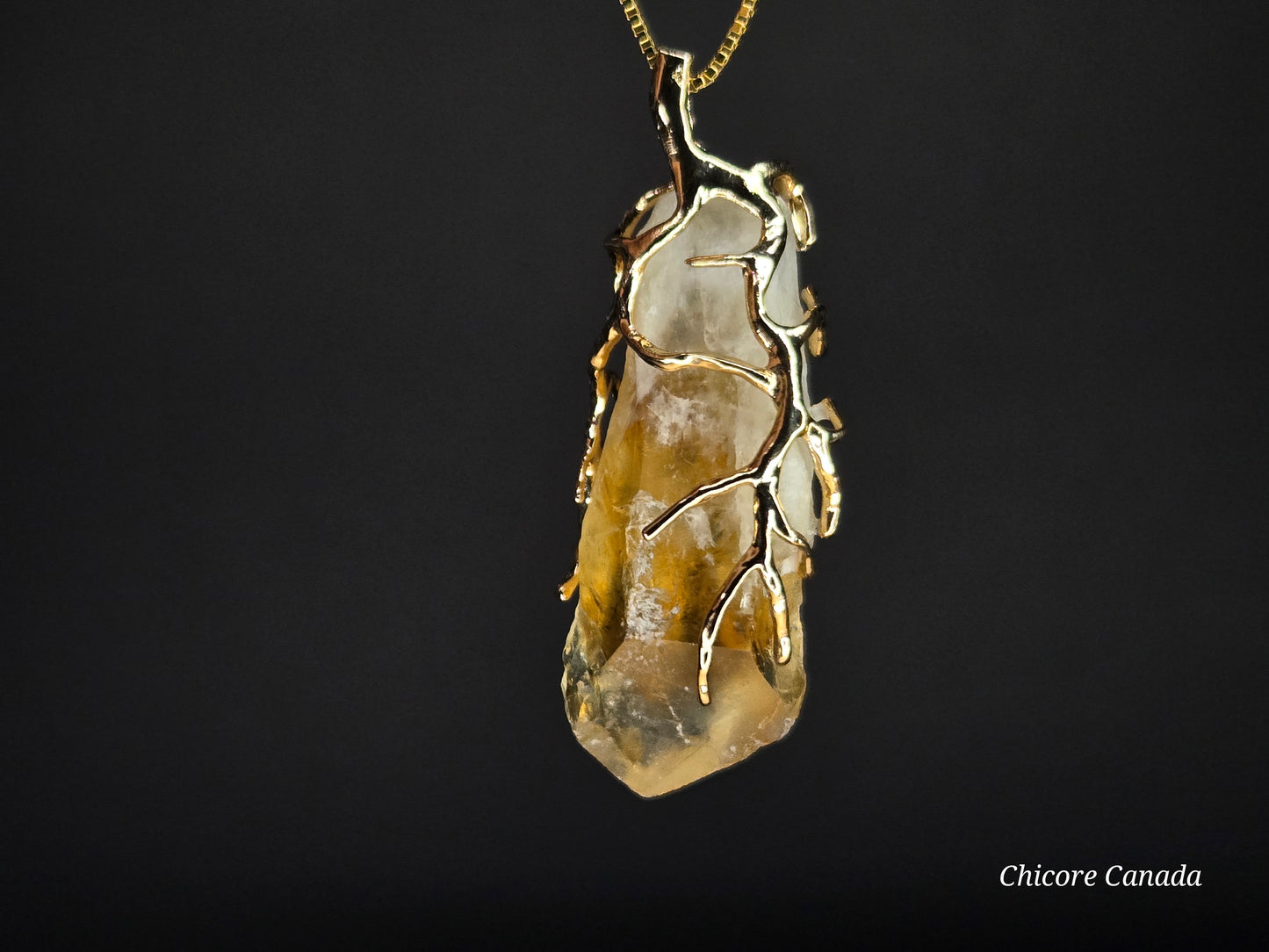 Collier élégant en citrine naturelle fabriqué à la main : une symphonie de beauté raffinée