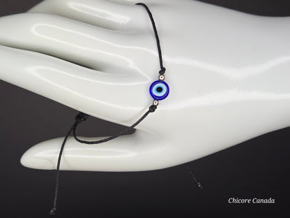 Minimalist Evil Eye Adjustable Bracelet – Subtle Protection, Effortless Style