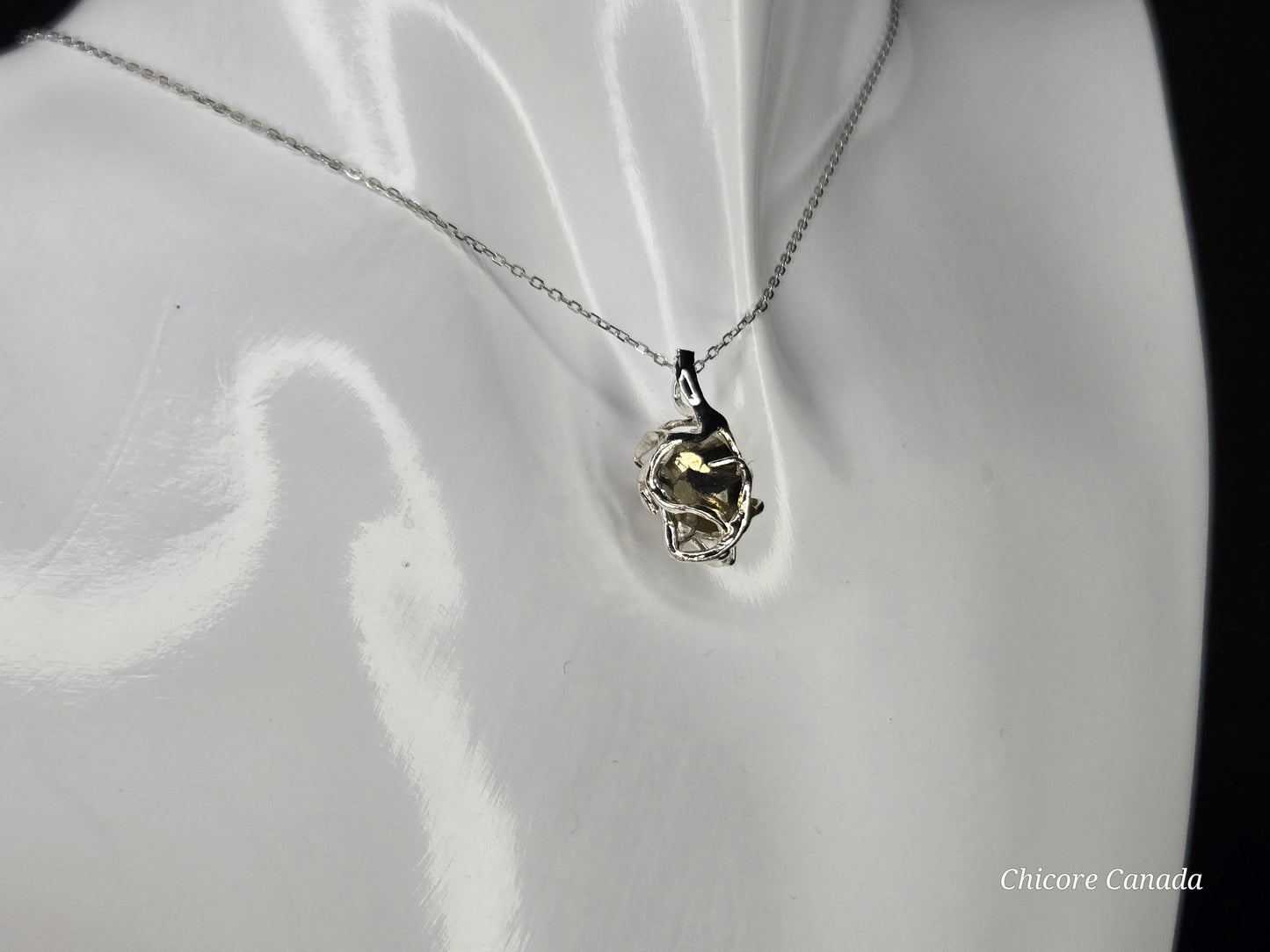 Exquisite Handmade Pyrite Pendant Necklace - Luxurious Elegance in Every Detail