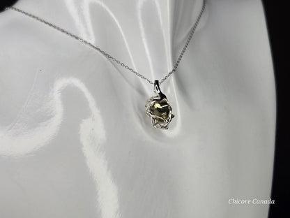 Exquisite Handmade Pyrite Pendant Necklace - Luxurious Elegance in Every Detail