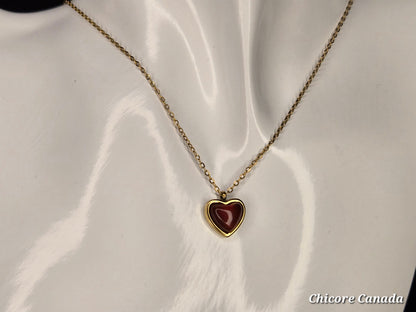 Delicate Heart-Shaped Carnelian Pendant – Symbol of Passion & Positivity