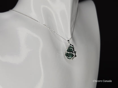 Forest Muse – Handmade Malachite Necklace with Sterling Silver Elegance