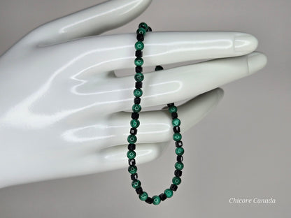 Malachite & Black Tourmaline Bracelet – Handcrafted Shield for the Soul