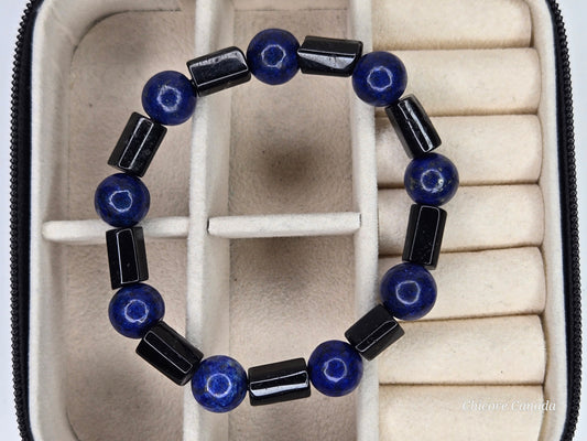 Clarity Meets Protection – Lapis & Tourmaline Energy Bracelet