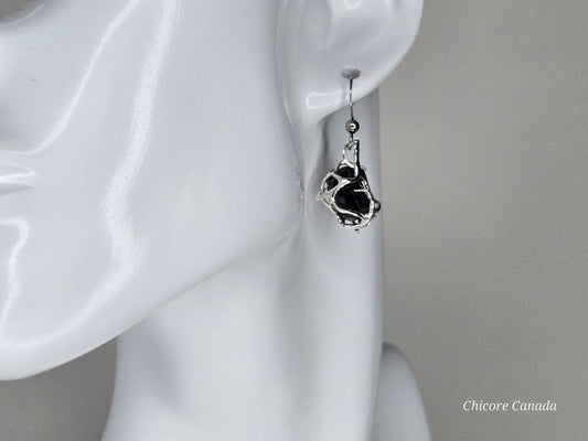 Timeless Protection: Drop Earrings Featuring Black Tourmaline