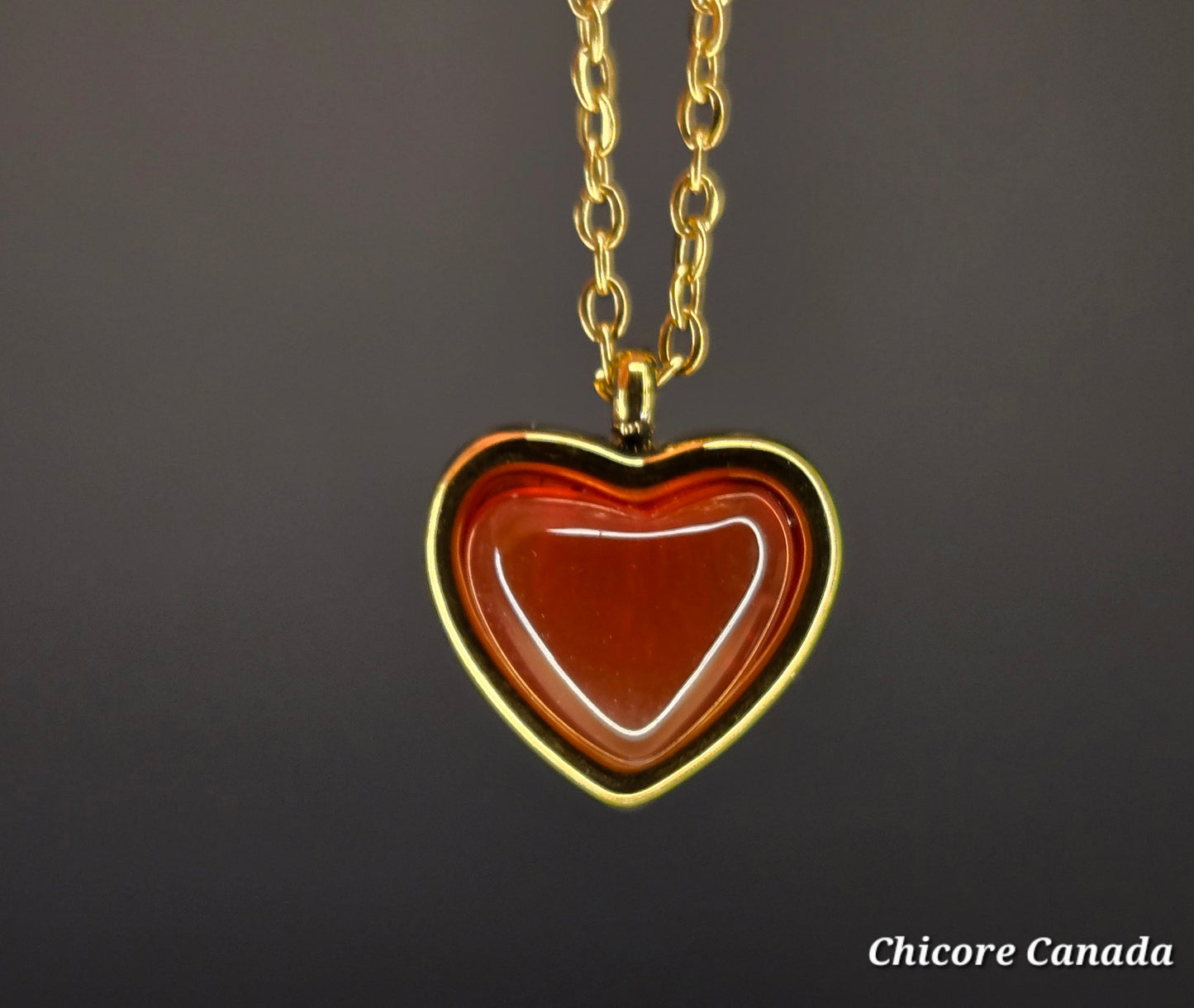 Delicate Heart-Shaped Carnelian Pendant – Symbol of Passion & Positivity