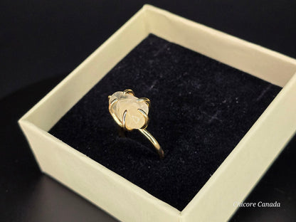 Bague délicate ajustable en citrine