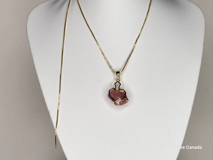 Élégant pendentif en forme de cœur en quartz rose naturel fabriqué à la main en argent sterling 925 avec collier réglable