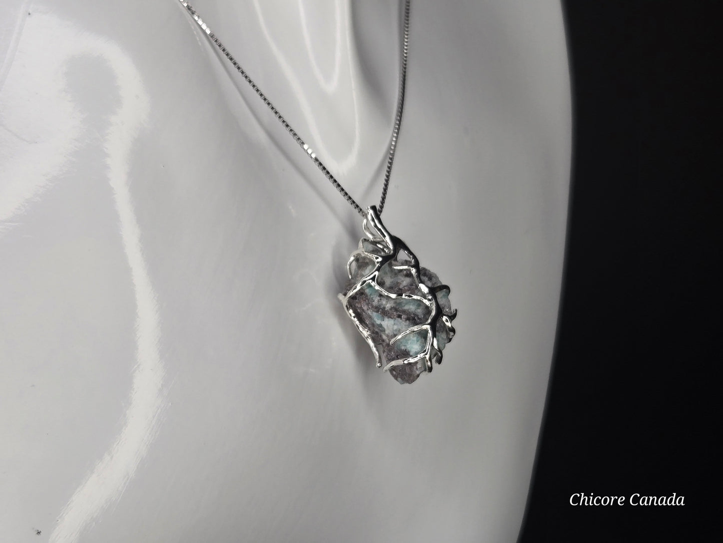 The Amazonite Talisman Necklace with 925 Sterling Silver Adjustable Necklace