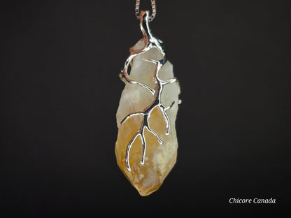 Brazilian Citrine Pendant – Sterling Elegance