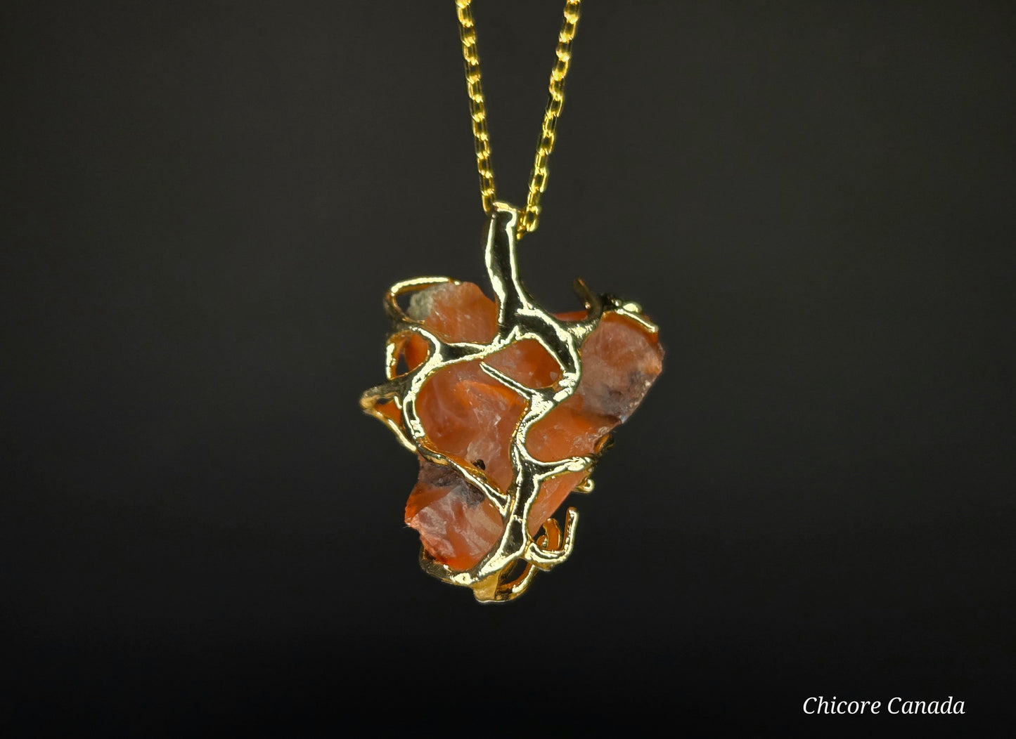 Raw Carnelian Necklace - Natural Stone, Refined Power