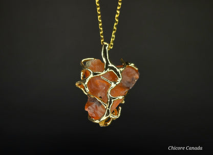 Raw Carnelian Necklace - Natural Stone, Refined Power